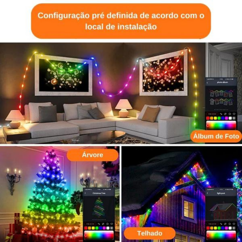 Pisca Pisca Mágico de Natal Bluetooth