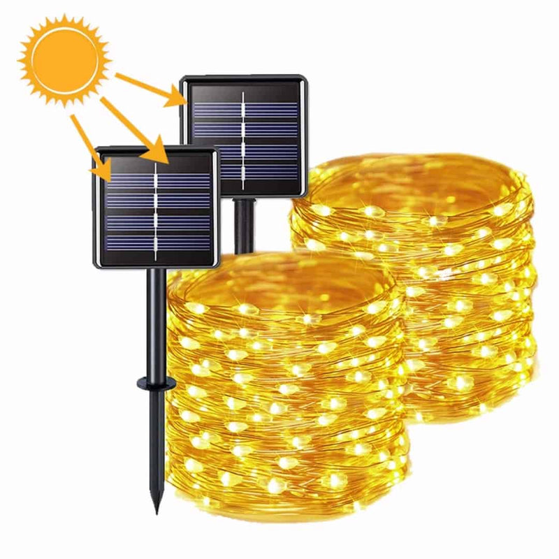 Pisca Pisca Natal Solar com 8 Modos de Iluminação