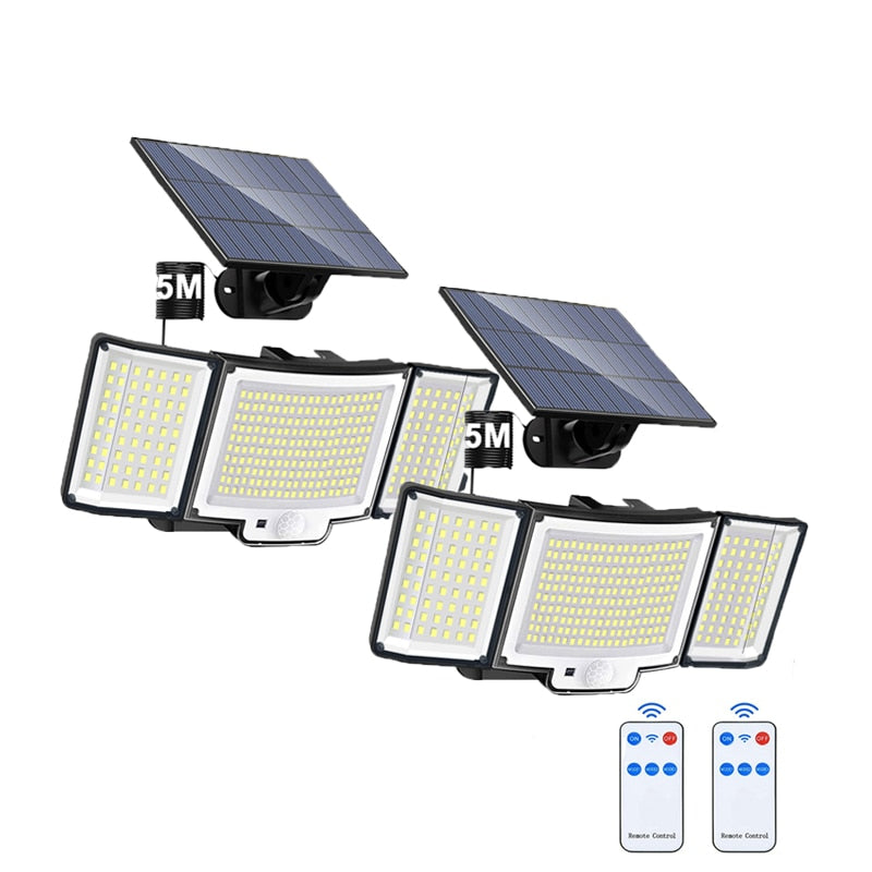 Holofote Solar LED 800W com 3 Cabeças