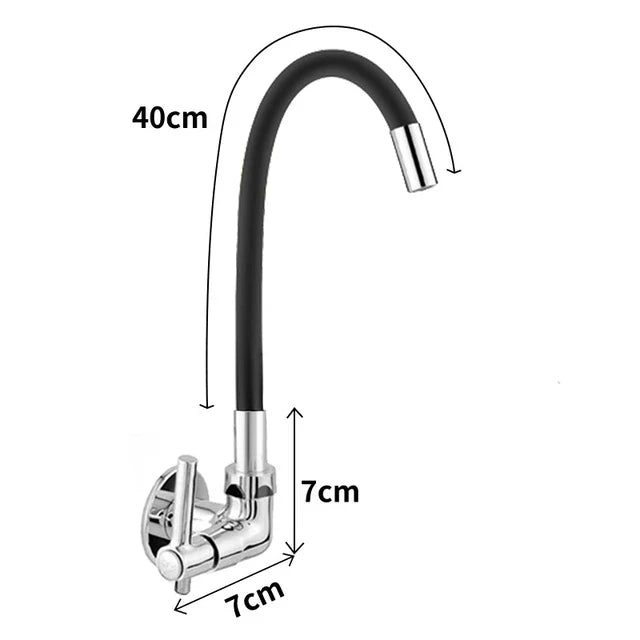 Torneira Flexível Preta Gourmet de Parede