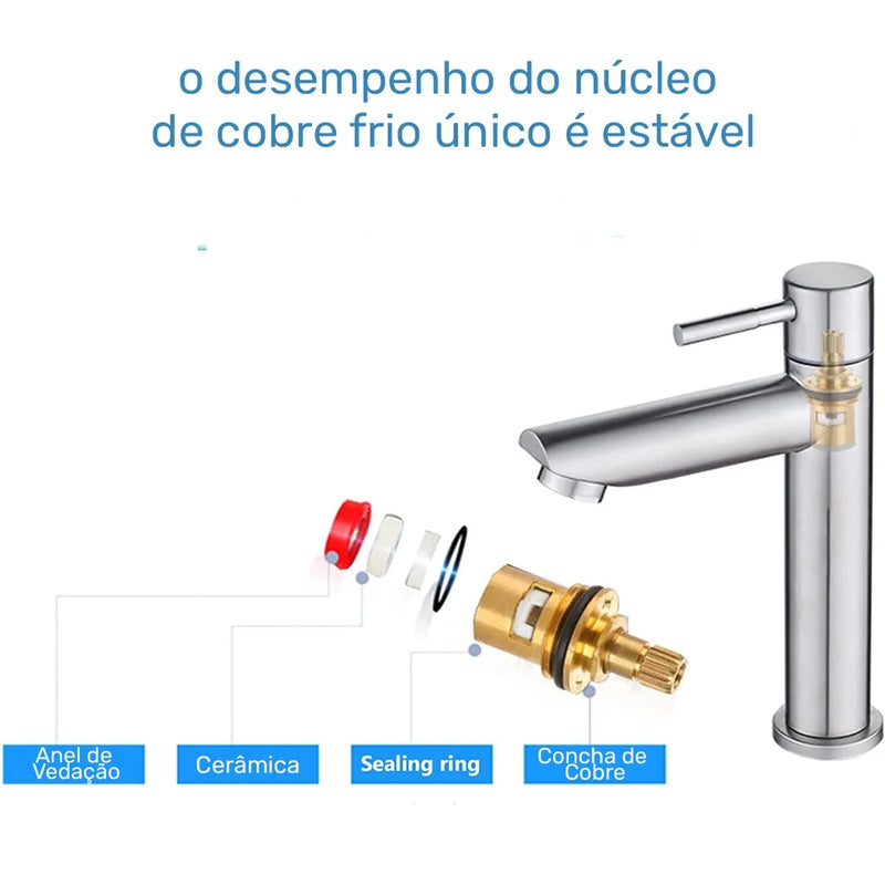 Torneira Para Banheiro de Aço Inoxidável