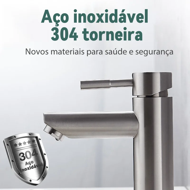 Torneira Para Banheiro de Aço Inoxidável